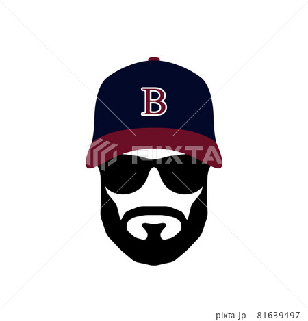 Portrait of Ballplayer man wearing glasses and hat. Portrait of Ballplayer man wearing glasses and hat. 81639497