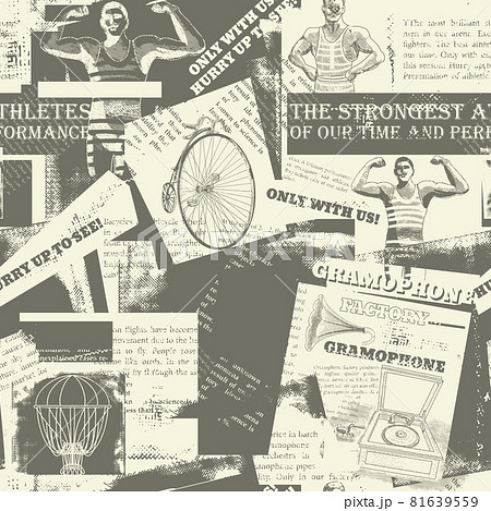 Collage of scraps of old newspapers Collage of scraps of old newspapers 81639559