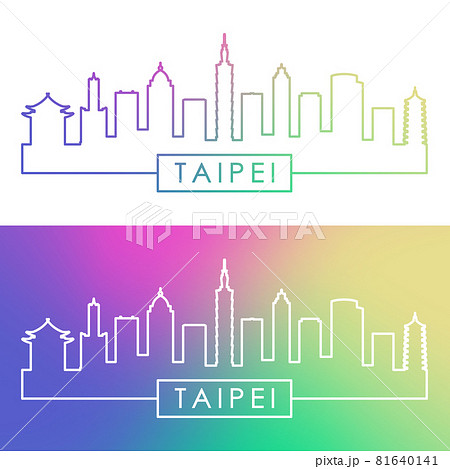Taipei skyline. Colorful linear style.  81640141