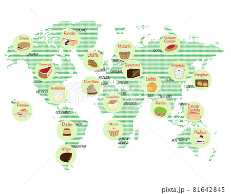 世界各国のいろいろなスイーツ地図 世界各国のいろいろなスイーツ地図 81642845