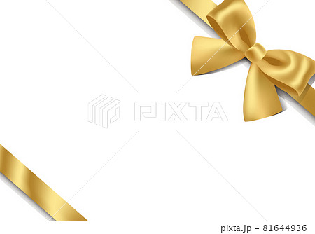 金色のリボンでラッピングしたプレゼントのベクターフレーム背景のイラスト素材