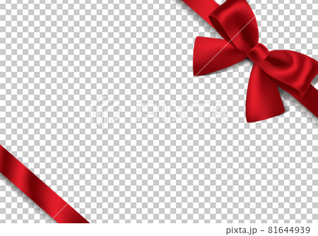 赤色のリボンでラッピングしたプレゼントのベクターフレーム背景 赤色のリボンでラッピングしたプレゼントのベクターフレーム背景 81644939