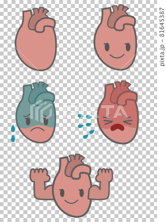 插圖素材:手繪插圖集,表達健康的心臟和心臟疼痛 插圖素材:手繪插圖集,表達健康的心臟和心臟疼痛 81645387