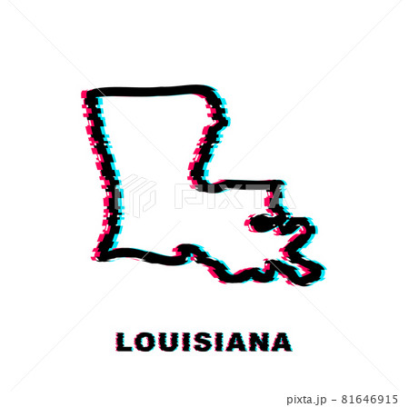 Louisiana state map outline glitch icon. Vector illustration. 81646915