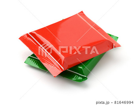 Red and green  plastic chocolate packaging 81646994