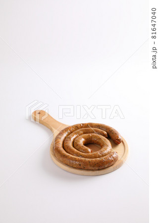 Local Northern Thai food , Northern Thai spicy sausage street food isolated in white background Local Northern Thai food , Northern Thai spicy sausage street food isolated in white background 81647040