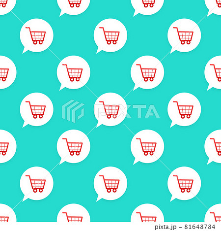 Shopping Cart icon pattern on green background. Vector illustration. Shopping Cart icon pattern on green background. Vector illustration. 81648784