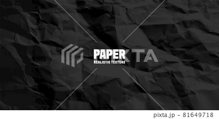 Black crumpled paper texture pattern. Rough grunge old blank. Vector abstract background. Black crumpled paper texture pattern. Rough grunge old blank. Vector abstract background. 81649718