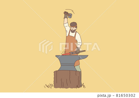 Work and tools of blacksmith concept 81650302