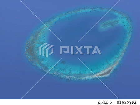 環礁 海 リゾート 俯瞰 サンゴ 薄め 環礁 海 リゾート 俯瞰 サンゴ 薄め 81650892