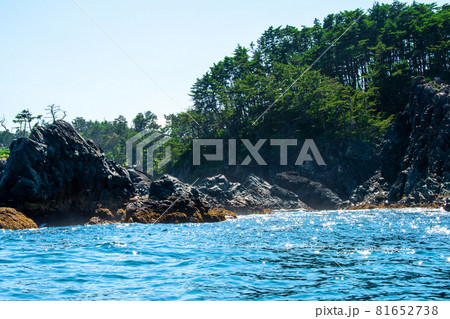 三陸復興国立公園　みちのく潮風トレイル　碁石海岸　岩礁　貝島 81652738