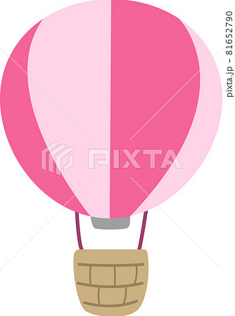 気球 イラスト かわいい ストライプ 風船 シンプルのイラスト素材