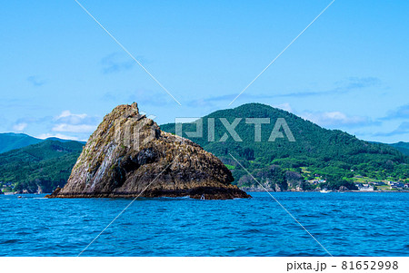 三陸復興国立公園　みちのく潮風トレイル　碁石海岸　岩礁　白石島 81652998