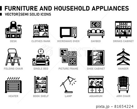 Furniture Semi Solid Icon Furniture Semi Solid Icon 81654224