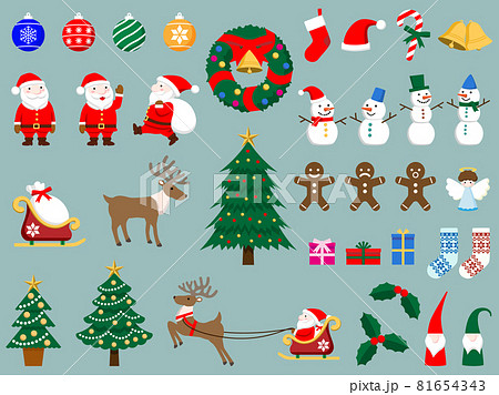 かわいいクリスマスのイラストセット 81654343