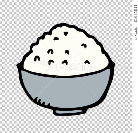 [Hand-painted fountain pen line drawing] Food separately _ rice 81655011
