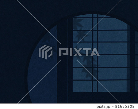 落ち着いた紺色の和風背景 81655308