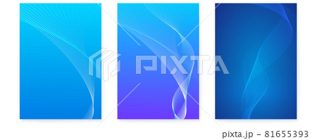 Set of cover with blended lines on blue background 81655393