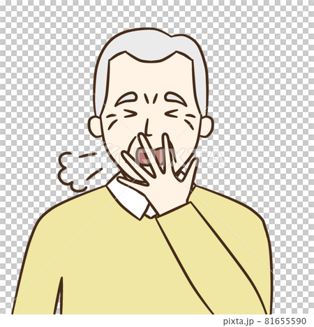 Grandpa sneezing with a cold - Stock Illustration [81655590] - PIXTA