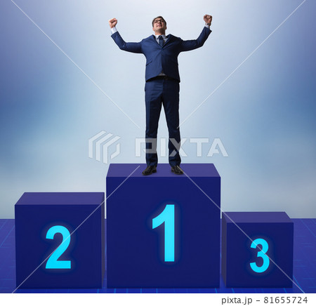 Businessman taking first place in competition 81655724