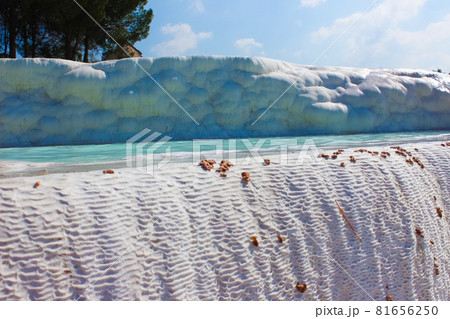 Travertines in Turkey. Calcite cliff of Pamukkale. Travertines in Turkey. Calcite cliff of Pamukkale. 81656250