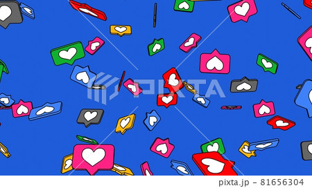 Colorful heart icons on blue background. Colorful heart icons on blue background. 81656304