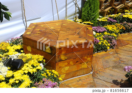 PUTRAJAYA, MALAYSIA -MAY 30, 2016: Wooden stool for the public. 81656617