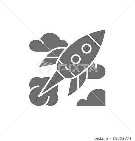 Rocket, startup grey icon. Isolated on white background 81658773