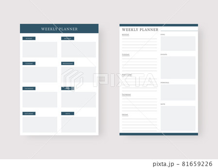 Weekly planner template. Set of planner and to do list. Modern planner template set. Vector illustration. 81659226