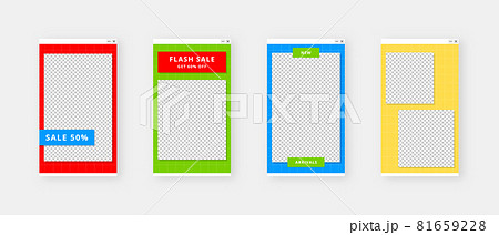 Social media template. Trendy editable social media stories template. Mockup isolated. Template design. Vector illustration. 81659228