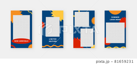 Social media template. Trendy editable social media stories template. Mockup isolated. Template design. Vector illustration. 81659231