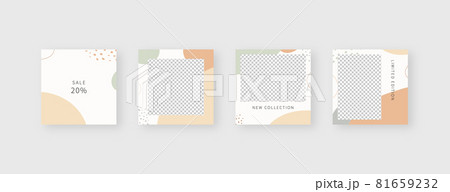 Social media template. Trendy editable social media post template. Mockup isolated. Template design. Vector illustration. 81659232