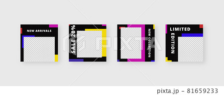 Social media template. Trendy editable social media post template. Mockup isolated. Template design. Vector illustration. 81659233