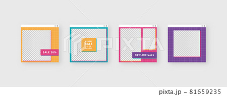 Social media template. Trendy editable social media post template. Mockup isolated. Template design. Vector illustration. 81659235