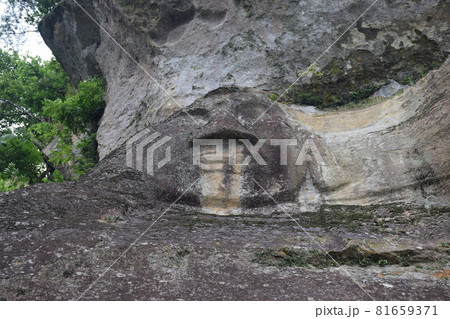 【岩手・平泉】達谷窟毘沙門堂　岩面大仏 81659371