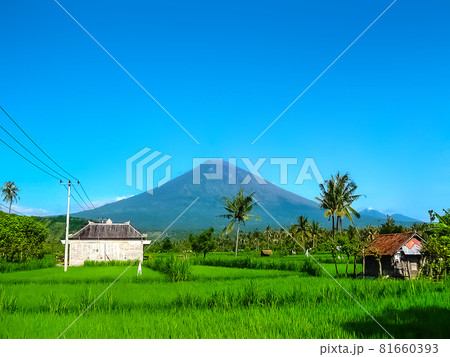 Agung volcano is the highest mountain on Bali island, Indonesia. 81660393