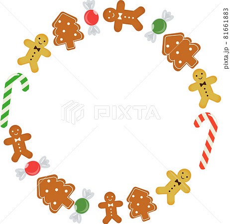 クリスマスお菓子フレームのイラスト素材