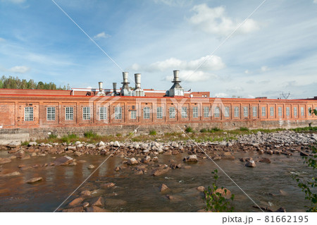 KOUVOLA, FINLAND - SEPTEMBER 20, 2018: Hydroelectric power generation plant and Ankkapurha Industrial Museum at Kymijoki river, Finland KOUVOLA, FINLAND - SEPTEMBER 20, 2018: Hydroelectric power generation plant and Ankkapurha Industrial Museum at Kymijoki river, Finland 81662195