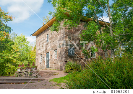KOUVOLA, FINLAND - SEPTEMBER 20, 2018: Former Anjala manor granary. Anjala, Finland. KOUVOLA, FINLAND - SEPTEMBER 20, 2018: Former Anjala manor granary. Anjala, Finland. 81662202