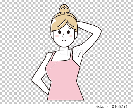 脇毛脱毛をする女性のベクターイラスト 脇毛脱毛をする女性のベクターイラスト 81662541