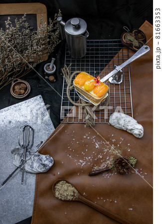 Mayomgchid tart on beautiful background. One piece. 81663353