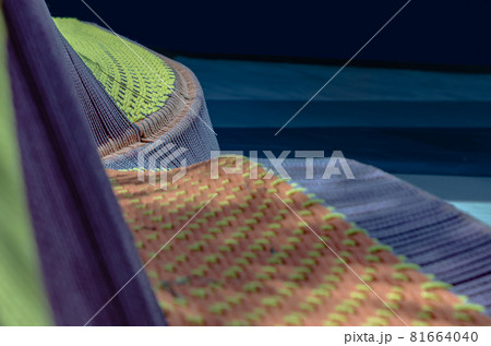 Braided colorful ropes, Soft and flexible rope. Beautiful cotton rope woven together in orderly manner and shallow depth of field. 81664040