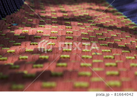 Braided colorful ropes, Soft and flexible rope. Beautiful cotton rope woven together in orderly manner and shallow depth of field. 81664042