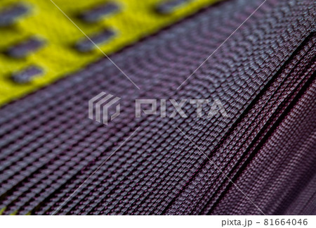 Braided colorful ropes, Soft and flexible rope. Beautiful cotton rope woven together in orderly manner and shallow depth of field. 81664046