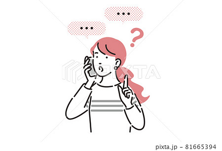 人物 通話しながら質問する女性 81665394