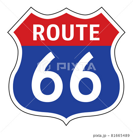 ルート66道路標識のベクターイラスト ルート66道路標識のベクターイラスト 81665489