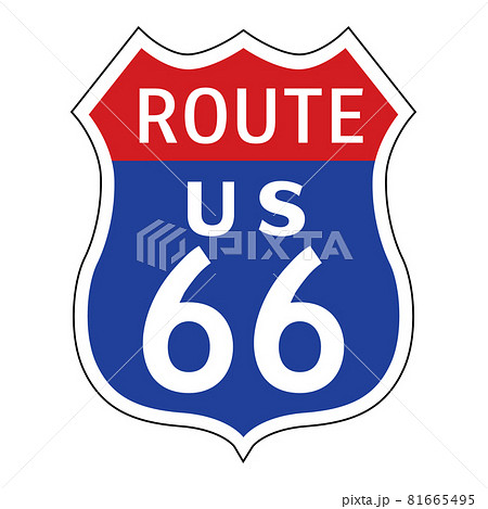 ルート66道路標識のベクターイラスト ルート66道路標識のベクターイラスト 81665495