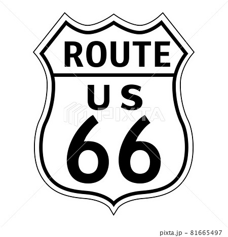ルート66道路標識のベクターイラスト ルート66道路標識のベクターイラスト 81665497