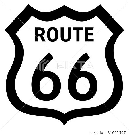 ルート66道路標識のベクターイラスト ルート66道路標識のベクターイラスト 81665507