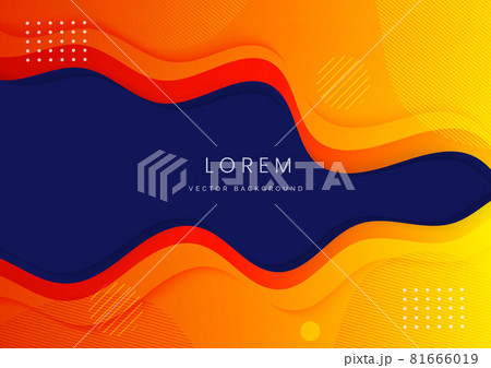 Abstract orange gradient wave design on dark blue background. 81666019